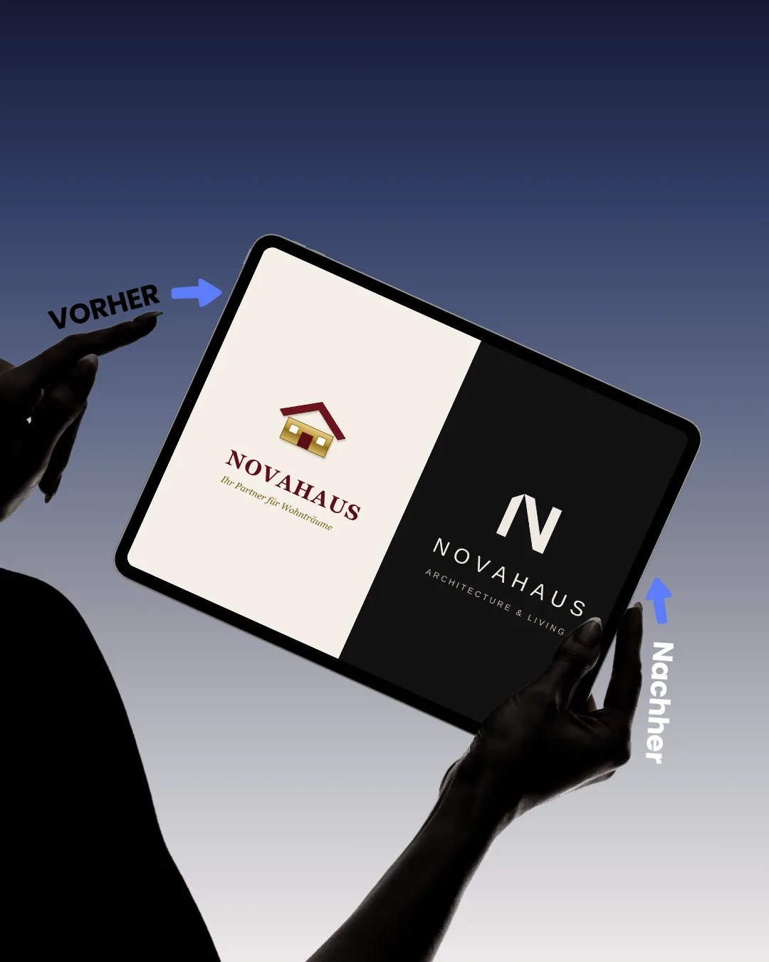 Novahaus: Logo vorher und nachher
