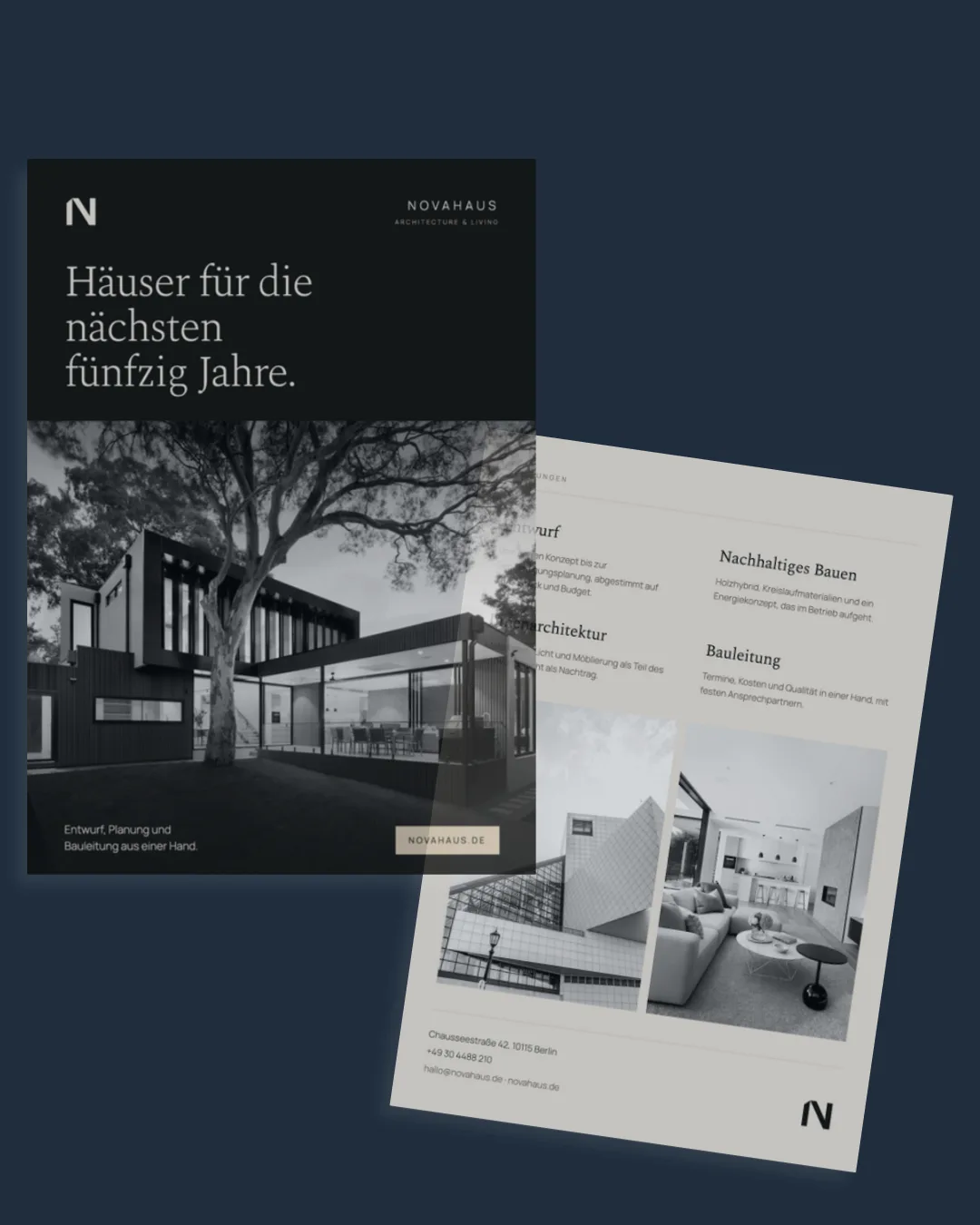 Novahaus: Flyer und Broschüre